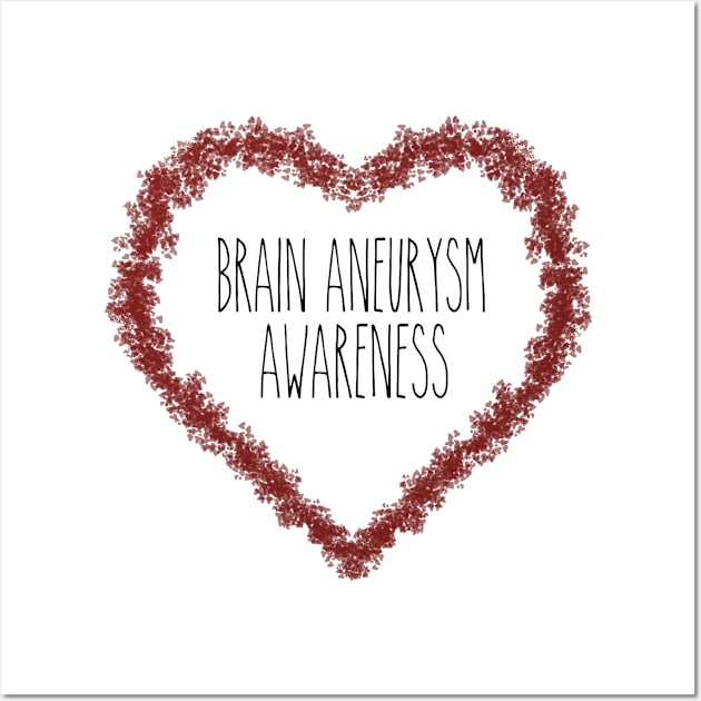 Brain Aneurysm Syndrome Awareness Support In Heart Wall Art by MerchAndrey